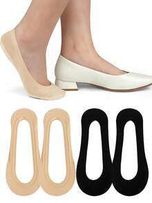 2/4/5/6/10/20 Pairs Women's Ultra Low Cut Invisible Socks, Non-Slip Nylon Foot Socks, Suitable For Flats, Loafers, High Heels, Daily Wear - Multicolor - View 9