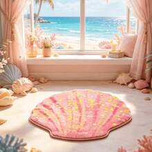 1PC Pink Cute Shell Shaped Bathroom Mat, Small Rug, Welcome Mat, Carpet, Floor Mat, Outdoor Door Mat, Kitchen Rug, Home Decor, Front Door Mat, Area Small Rug, Outdoor Mat, Home Decor, Area Carpet, Garden Rug, Washable Carpet - Multicolor - View 8