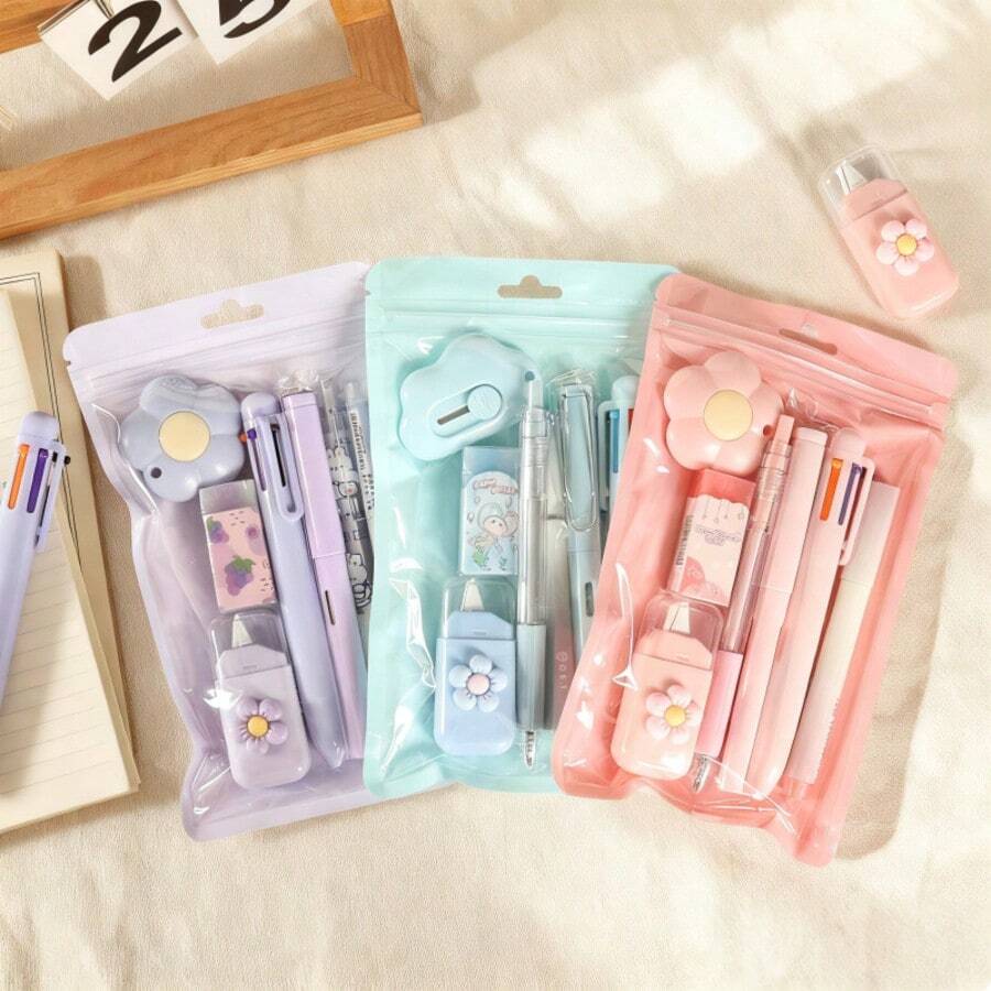 1 Set 7-Piece Stationery Gift Set, Student Gift, Learning Supplies, Back To School Gift, Birthday Present