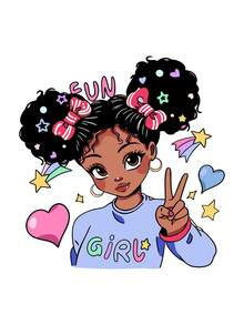 Tween Girls Cute Cartoon Girl & Heart Bow Print Crew Neck T-Shirt + Shorts Summer New Comfortable Daily Outfit Set - Multicolor - View 2