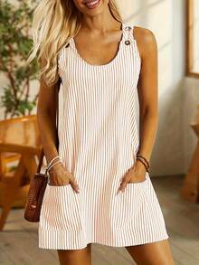 Women Short Dresses - Red - View 6
