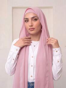 1pc 3 In 1 Instant Chiffon Hijab With Built-In Magnets And Undercap/All-In-One Instant Hijab--No Pins, Slip-Free Fit, Easy Wear In Seconds. - Instant Chiffon Hijab - View 20
