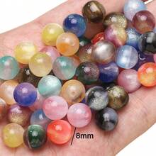 50/100顆 8mm 隨機混色細金亮片圓形樹脂珠,適用於DIY手鍊、珠寶製作、手工藝品、友誼禮物 - 8mm - 查看 4