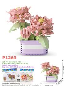 DIY積木花朵 朋友禮物玫瑰花教育玩具 逼真插接永生花盆栽裝飾 向日葵 12款創意3D鮮花熱銷組合迷你積木花 手作材料 實惠好物 送給朋友與家人的禮物 12款積木花模型隨機組合 317至473片迷你積木玩具 - 彩色 - 查看 8
