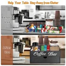 Coffee Bar Organizer With Drawer, Capsule Holder, And Storage Baskets A Countertop Coffee Station Organizer That Serves As A Storage Solution For Both Coffee Capsules And Tea Bags, Featuring A Rustic-Style Design Perfect For Bar Counter Decor. - View 8
