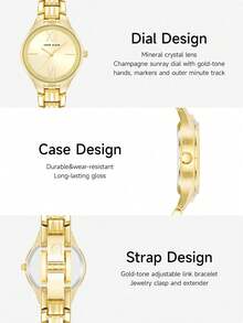 Anne Klein Women Quartz Dress Gold Tone Essential Bracelet Watch - Gold - View 5