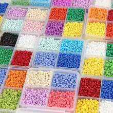 3mm Glass Beads Material Kit 4-Compartment Rainbow Multicolor Seed Beads Set, Handmade DIY Bracelet Necklace Jewelry Making Combination Set, Suitable For Summer Beach Creative Handmade DIY Beaded Bracelet Loose Beads Jewelry Accessories - Multicolor - View 1