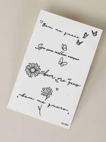 2piezas Pegatinas de Tatuaje Mágico Semipermanente de Jugo Herbal Patrón de Margarita Mariposa Palabra Frase Decoración Corporal Regalo Diario Fiesta Vacaciones 7-14 Días Sin Desvanecimiento Sin Reflejo Muñeca Hombro Cuello Clavícula Brazo Pegatinas de Tatuaje Temporal Corporal - Azul - Ver 6
