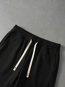 2件組男士夏季日常美式復古高街奢華風彈性腰設計圓領短袖套裝，居家戶外城市休閒街頭青年簡約校園復古百搭紋理優雅個性運動 - 彩色 - 查看 11
