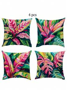 4pcs/1pc New Bohemian Style Themed Printed Throw Pillow Covers - Rich Colorful Floral Pattern Design, Summer Decorative Cushion Covers, For Room Decor, Living Room Decor, Sofa And Bedroom | With Zipper Closure | Removable And Washable | Skin-Friendly Soft And Comfortable Fabric - Durable, Fade-Resistant, Suitable For Decoration And Summer Home Decor. No Filling - Multicolor - View 12