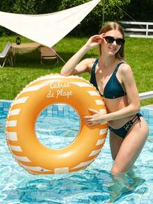 1pc Inflatable Swim Ring, PVC Retro Striped Swim Ring, Adult Inflatable Arm Float - Multiple Styles - View 5