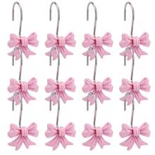 12pcs Bow Knot Shower Curtain Hooks Bathroom Bow Hangers Metal Curtain Rings For Bathroom Room Displays - A - View 7