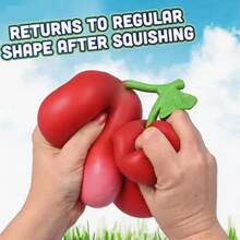 1pc Cherry Shaped Squeeze Toy, Soft Stretchable Stress Relief Fidget Toy, Suitable For Teens And Adults - Multicolor - View 5