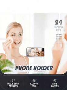1pc Heart-Shaped Silicone Suction Cup Phone Holder Pad, Multi-Function Suction Wall Mount Bracket, Square Anti-Slip Phone Case Stand, Suitable For Most Phones, Ideal For Home And Outdoor Photography, Portable Movable Phone Holder - Love Donation - View 11