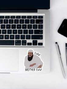 1 件“Brother Eww！”表情包贴纸，适用于水瓶、笔记本电脑、手机壳的乙烯基贴纸，趣味贴纸 - 彩色 - 查看 5