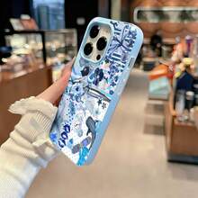 Tema oceánico de Blue Stitchfunda de teléfono Fundas compatibles con ,Apple,VIVO,OPPO,,, y Honor.Fabricadas en silicona TPU,ofrecen protección contra golpes y caídas. - Azul - Ver 5