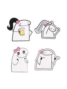 4件組 Flork 迷因琺瑯胸針套組，幽默女孩心情胸針包，粉絲專屬獨特配件，完美禮物首選 - 彩色 - 查看 10