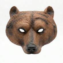 1pc Halloween Bear Mask Cosplay Costume Prop, Carnival Party PU Animal Mask - Multicolor - View 3