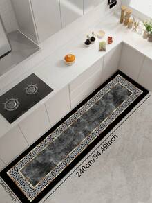 1pc Luxury Geometric Gold Edge Pattern 3.5mm Diatomaceous Earth Indoor Mat, Absorbent Durable Cuttable, Small Rug Entrance Mat Bathroom Mat, Suitable For Kitchen Bathroom Laundry Room Living Room Outdoor Garden - Multicolor - View 10