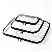 Best-Selling PVC Zipper Toy Storage Box, White Transparent Bag, Clear Hard Stackable Toy Organizer, Home Storage Box, Multi-Purpose Clear Storage Bag, Also Suitable For Clothing Storage, Fully Functional Storage Bag, Suitable For Travel, Back To Scho - Multicolor - View 9
