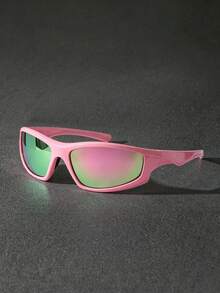 One Pair Of Pink, White, And Black Framed Eyeglasses With Mercury Gradient Lenses For A Snug Fit, Perfect For Outdoor Cycling, Sports, Travel, And Vacations. - Sports Glasses - Gradient - View 13