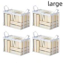 1pc Heavy Duty Transparent Book Storage Box, Classroom & Home Old Book Organizer, Student Desk Dust-Proof Foldable Book Bag, 180° Flip Lid Design, Convenient & Space-Saving - Transparent Book Storage Box - View 3