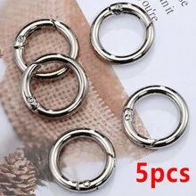 5pcs Alloy Spring Buckle Open Ring Carabiner Connector Round Ring Keychain For Handmade DIY Jewelry Accessories - 5pcs - View 20