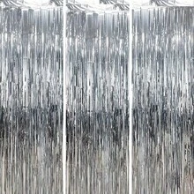 kumozawa 2件組 100*200cm 銀色亮片簾，閃亮金屬質感設計，適用於攝影工作室道具、生日派對、新娘派對、婚禮、任何節日裝飾、聖誕裝飾、背景簾、派對裝飾、活動造型、拍照亭道具、裝飾緞帶、耐用亮片、輕量面料、活動裝飾、背景簾、新娘派對、母親節、畢業背景裝飾 - 銀色 - 查看 6