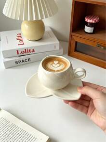 6set/1set Taza de café y platillo de tulipán crema 90ML Taza de espresso, cerámica resistente al calor, gruesa y fácil de limpiar, perfecta para servir espresso y café árabe. Estas tazas de café estilo saudí son ideales para el té de la tarde, cafeterías y uso en la cocina - un gran regalo. Adecuado para el té de la tarde en el hogar, beber en la oficina - Multicolor - Ver 8