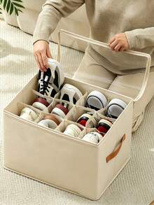Aesthetic Foldable Shoe Organizer Storage Box With Transparent Cover Sturdy Closet Shoe Container For Women Chic Multi Slot Sneaker Organizer Bin For College Dorm Shoe Storage Case Dustproof Shoe Organizer Footwear Organizer Home Storage Supplies - View 12