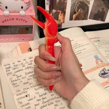 Creative Crab Claw Design Fun Crab Clip Neutral Pen, Press-Type Clip-On Crab Pen - A - View 3