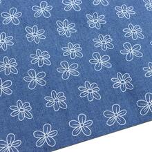 1pc Flower Pre-Washed Denim Fabric - 66.93 X 19.68 Inches (175 X 50cm) For DIY Craft Projects, DIY Wallet Making, Bags, Party Decor, Tablecloths, Gift Wrapping, Cushions & Furniture Covers - Default - View 8