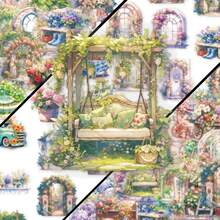 56 Stücke transparente Cottage-Garten PET-Aufkleber – vielseitige klare Aufkleber für Scrapbooking, Journaling, Kartenherstellung & DIY-Basteln | verträumte Anime-Blumenhof-Designs für Schreibwarenliebhaber | leicht abzuziehende Aufkleber für Planer - Frisch und sauber - Übersicht 3