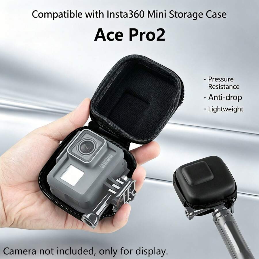 適用於 Insta360 Ace Pro2 行動攝影機收納袋 IPX4 防水硬殼 鏡頭凸起設計 防壓防摔保護殼 - 查看 1