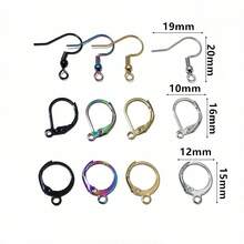 20 piezas Ganchos y clips de pendientes de acero inoxidable hechos a mano, accesorios para hacer joyas DIY, alambres para orejas - ganchos para pendientes - Ver 2