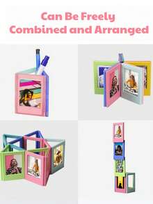 1/3/5/10pcs Colorful Transparent Magnetic Photo Frame Set, 3 Inch Wallet Size Fridge Magnets, Suitable For Mini, Customizable DIY Decorative Stickers, Mini Photo Frames For Bedroom Kitchen Office Home Decor, Ideal Birthday And Back To School Gift - Mixed - View 8