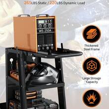 BouPower 3-Tier Welding Cart, 400 Lbs Load Capacity,Rolling Metal Utility Car With 360° Swivel Wheels, Side Brackets And Secure Cylinder Chains For MIG TIG MMA Plasma Cutter Welding Machine - Flat Handle - View 3