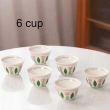 90ml 花卉圖案陶瓷阿拉伯咖啡杯，北歐風濃縮咖啡杯，居家廚房餐具小茶杯 - 彩色 - 查看 15