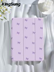 Kingsung 紫色蝴蝶結圖案平板電腦保護殼，相容於 Ipad Air 8 (型號 M4)、2026 11 吋/13 吋、9.7/10.2/10.5/10.9/12.9 吋、Pro 11 吋、第 10 代、Galaxy Tab S6 Lite 10.4 吋、Kindle Paperwhite 2024 第 12 代、Kindle 2022 第 11 代。具備防震功能與智慧支架，支援自動喚醒與睡眠功能。 - 彩色 - 查看 2