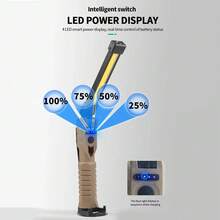 Multifunctional Rechargeable COB Work Light, Foldable LED Inspection Lamp With Magnetic Base, Auto Repair Flashlight For Outdoor & Tent Use, For Camping - Multicolor - View 4