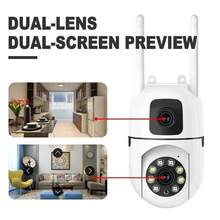 Cámara de Vigilancia WiFi de 8MP, Cámara IP PTZ de Doble Lente,  Inalámbrica, Audio Bidireccional, Detección de Personas, Zoom 10X, Cámara de 5MP - 5MP Añadir tarjeta de 128G - Ver 3