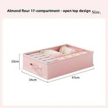 Caja de almacenamiento de ropa interior: bragas, calcetines, sujetadores - Organizador 3 en 1 Bolsa de almacenamiento con cajón para armario doméstico - Beige-36Grid-WithTaid - Ver 15