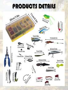 GOTURE 1 Set Multi-Functional Fishing Kit, Includes Hard Baits + Soft Baits + Accessories, Suitable For Freshwater/Saltwater, Ideal For Bass And Trout Fishing, Holiday Gift - Multicolor - View 5