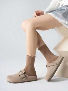 5/10 Pairs Women's Random Neutral Color Ribbed Cuff Minimalist Versatile Fashion Sports Breathable Comfortable Mid-Calf Socks - Multicolor - View 3