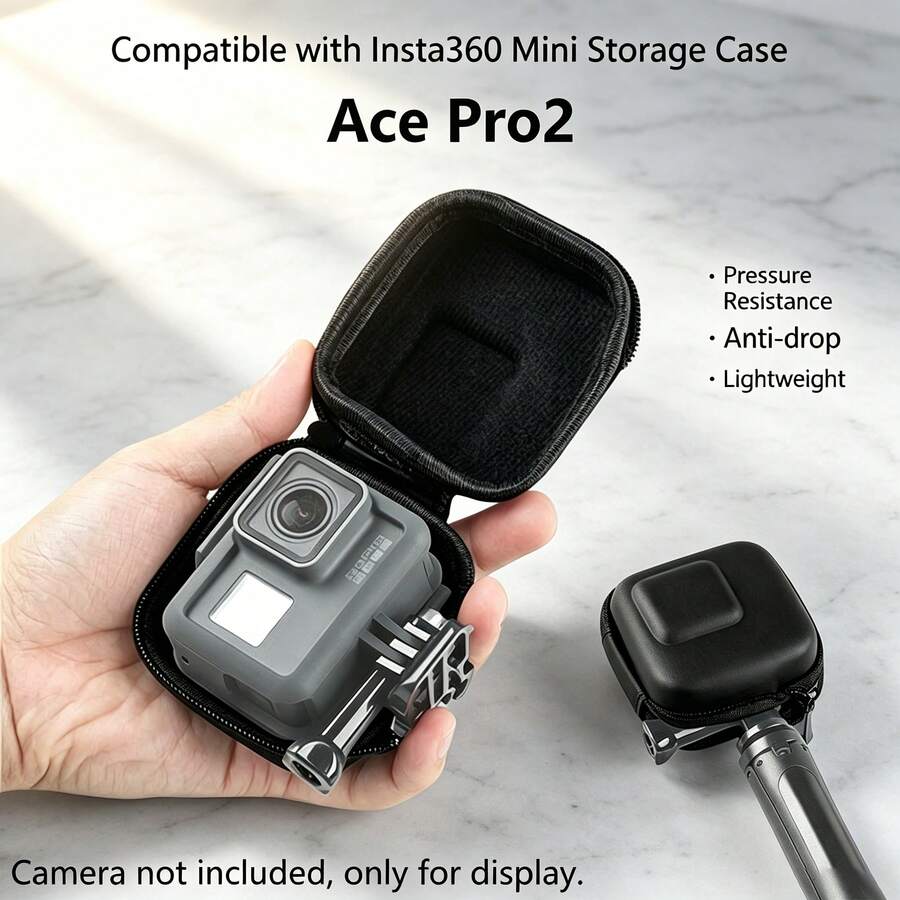 Compatible With Insta360 Ace Pro2 Camera Protective Bag, Waterproof And Wear-Resistant Fabric, Raised Lens Cushioning Protection, Half-Open Zipper No-Need-To-Remove-Case Storage Box, Full-Coverage Shockproof And Scratch-Resistant Portable Box - View 1