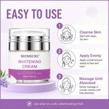 seemsure 亮白保濕面霜 50ml，含 2% α-熊果苷、麴酸與甘草根萃取的日常臉部保濕乳，輕盈補水面霜，幫助平滑肌膚、改善暗沉膚色，打造光澤亮麗妝感 - 白色 - 查看 6