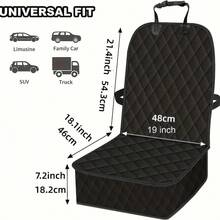 1PC Car Front Seat Covers, Waterproof Pet Car Seat Protector, Non-Slip Scratch-Proof Dog Seat Cover For Cars, Trucks, And SUVs - Black - View 8