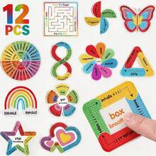 ‌Calm Strips Anxiety Sensory Stickers‌,Fidget Textured Strips‌,Textured Sensory Stress Relief Stickers, Stress Relief Tactile Stickers‌, Sensory Calm Adhesive Strips,Waterproof Raised Texture Decals For Phone Laptop Water Bottle - 1 Sheet (12 Pieces) - View 14