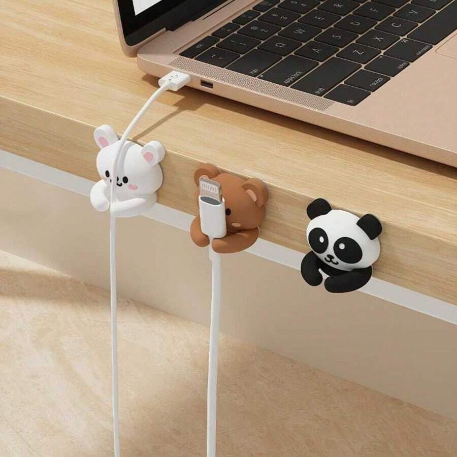 1/3pcs Cute Desktop Multi-Functional Cable Organizer, Practical Hooks And Clips, Suitable For Mouse Cable/Earphone Cable, Data Cable Fixing, Nail-Free Organizing Tool, For Desk And Drawer Storage, Cable Management, Office Desk Organization, Minimalist Hooks, Compact Storage Rack, Durable Clips, Smooth Surface, Earphone Storage Box, Cable Holder, Office Staff Use, Efficient Workspace Setup, Multi-Functional Hooks