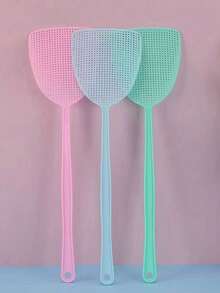 6/3/1pc Durable Fly Swatters, Manual Plastic Fly Swat With Long Handle, Effective For Indoor & Outdoor Pest Control (Assorted Colors) - Multicolor - View 8